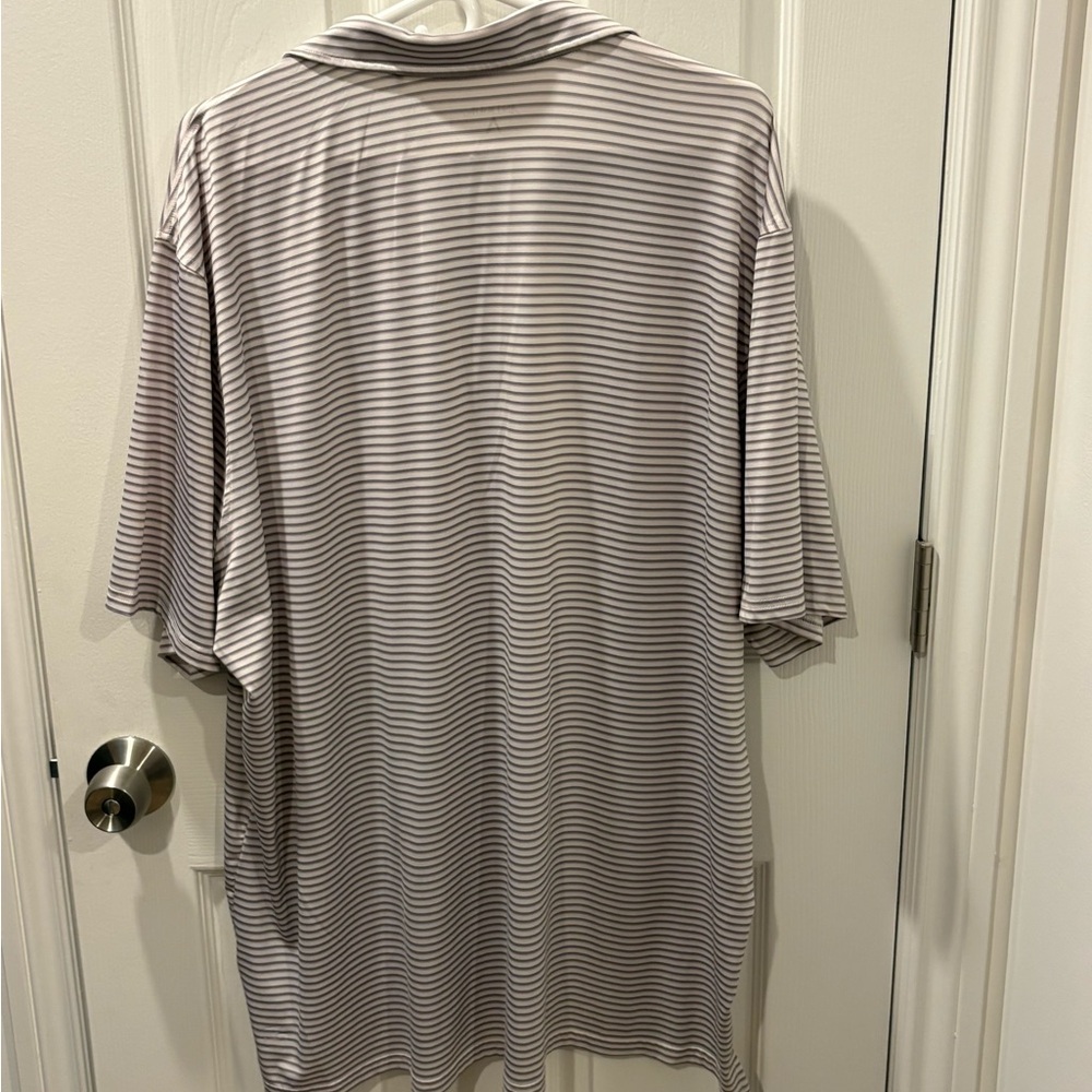3XL Antigua Detroit Lions NFL Gray and White Striped Polo Shirt - Picture 3 of 8